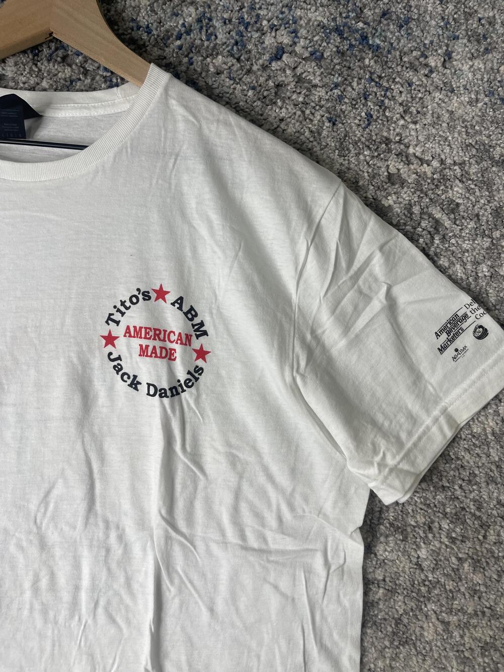 Tito's Jack Daniel's Shirt Mens Large White Fireworks Graphic Made in Italy - Picture 4 of 6
